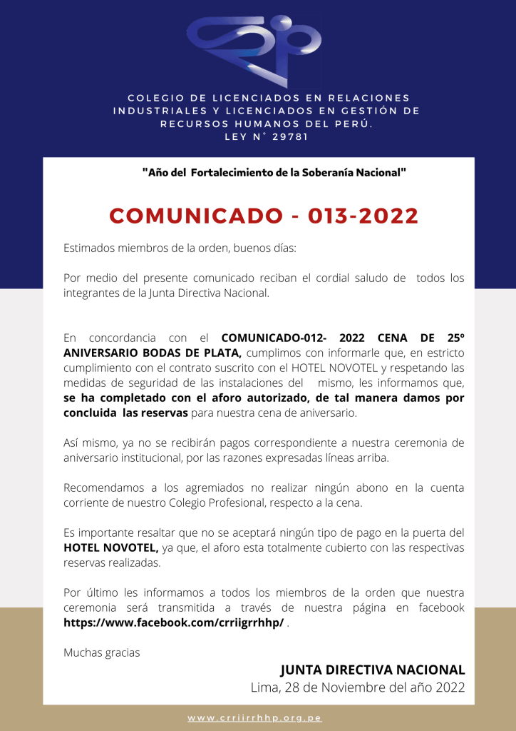 Comunicado Crriirrhhp