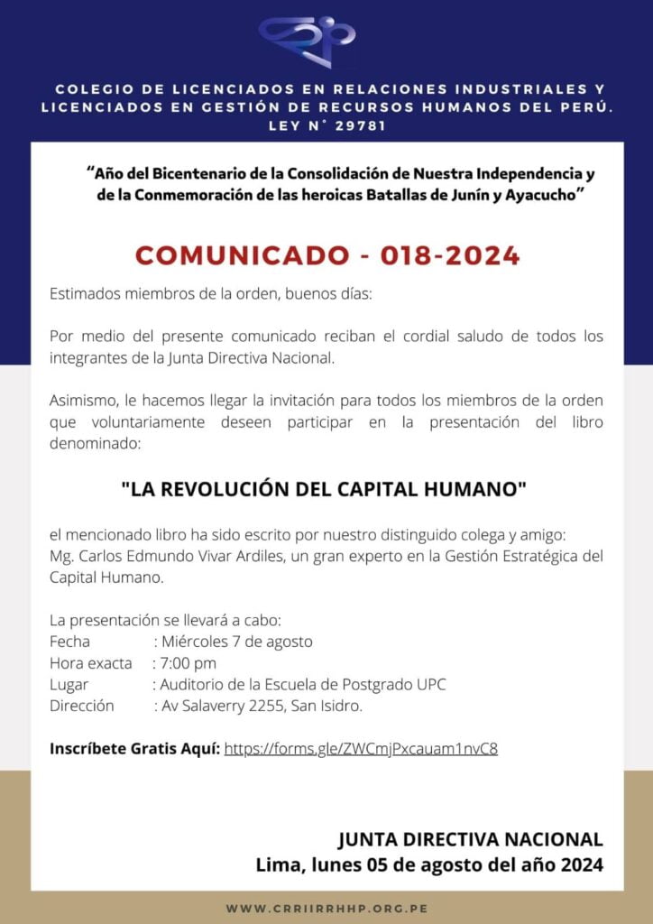 CRRIIRRHHP – Comunicado 018-2024