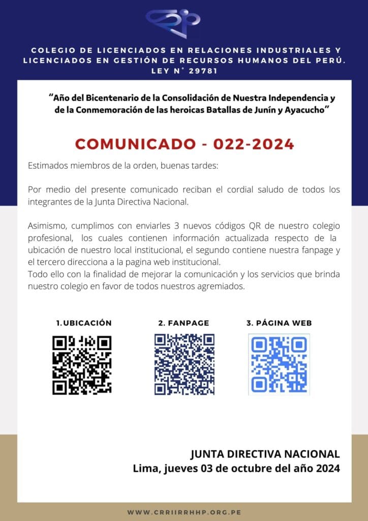 CRRIIRRHHP – Comunicado 022-2024